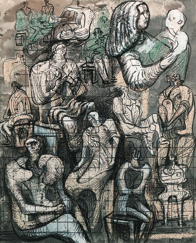 Page from Sketchbook 1947-49: Figure Studies 1948 
