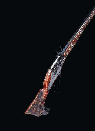 A 12-BORE GERMAN WHEEL-LOCK MUSKET