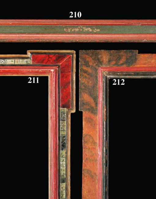 A Spanish painted moulding frame, 18th century