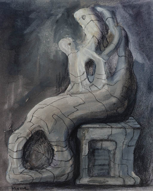 Seated mother and child 
