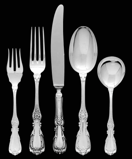A PERUVIAN SILVER FLATWARE SERVICE , MAKER'S MARK OF CAMUSSO, RECENT