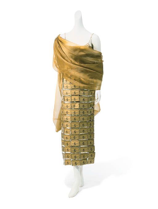 american express gold card dress Gold Rhinestone Drape Midi Dress – self-portrait main image 0