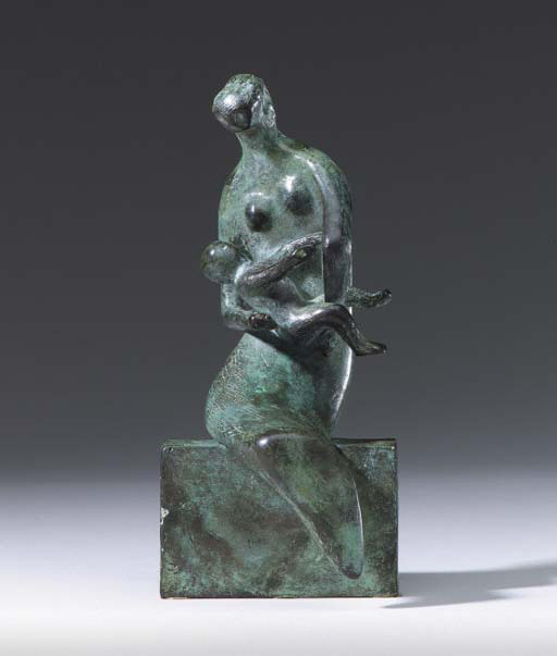 Maquette for Curved Mother and Child 
