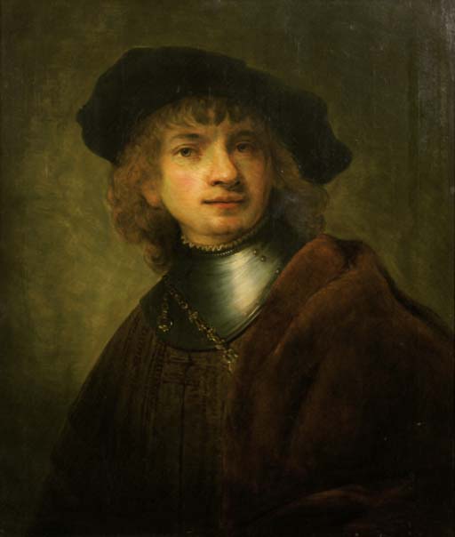 A youth in a cap and gorget 
