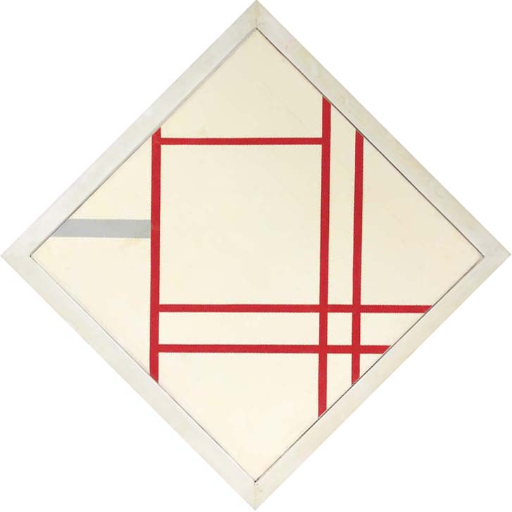 Marlow Moss (1889-1958), Composition in White, Red and Grey, 1935. Oil on canvas. 56 x 56 cm. Sold on 30 November 2000 at Christie&rsquo;s in Amsterdam. Artwork: &copy; reserved