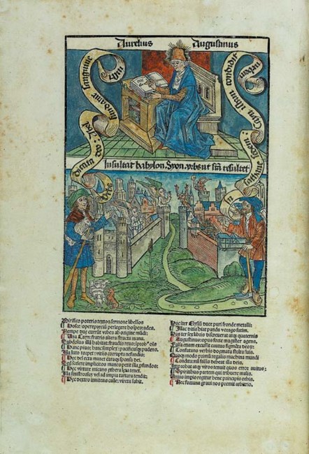 AUGUSTINUS, Aurelius (St., 354-430). De civitate Dei. Commentary by ...