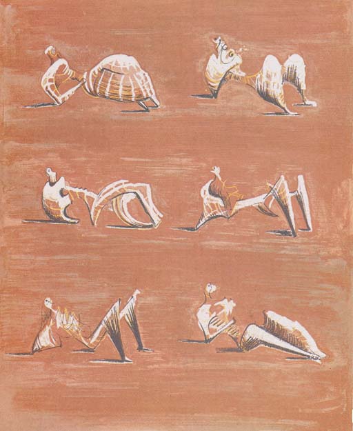 Six reclining Figures 
