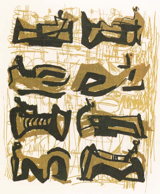 Eight reclining Figures 
