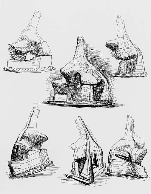 Studies for Head and Shoulders Sculpture 

