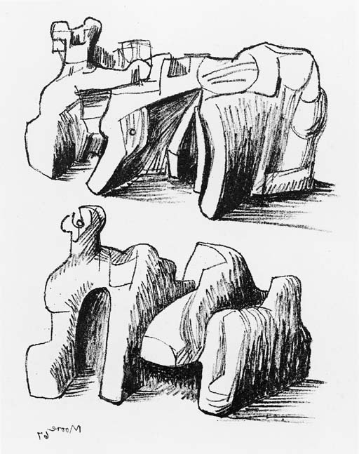 Two Rock reclining Figures 
