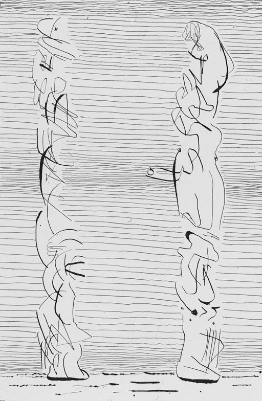 Two tall Figures - Man and Woman 
