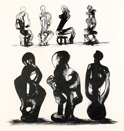 Seated Figures and Ideas for Sculpture 
