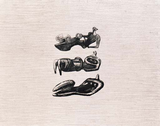 Three reclining Figures with Land Background 

