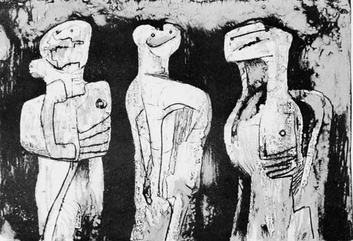 Three standing Figures 
