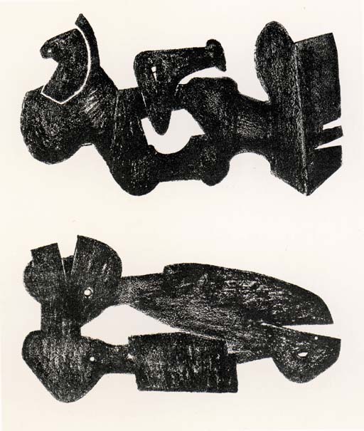 Two black Forms - Metal Figures 
