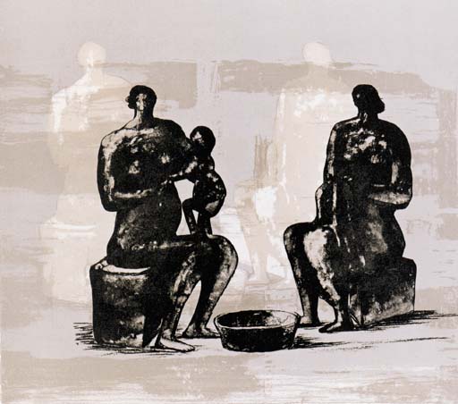 Two Women bathing Child I 
