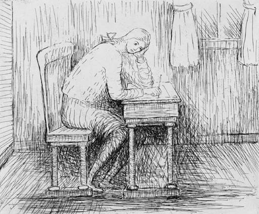 Girl doing Homework I 
