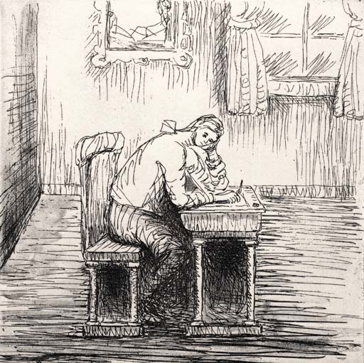 Girl doing Homework II 
