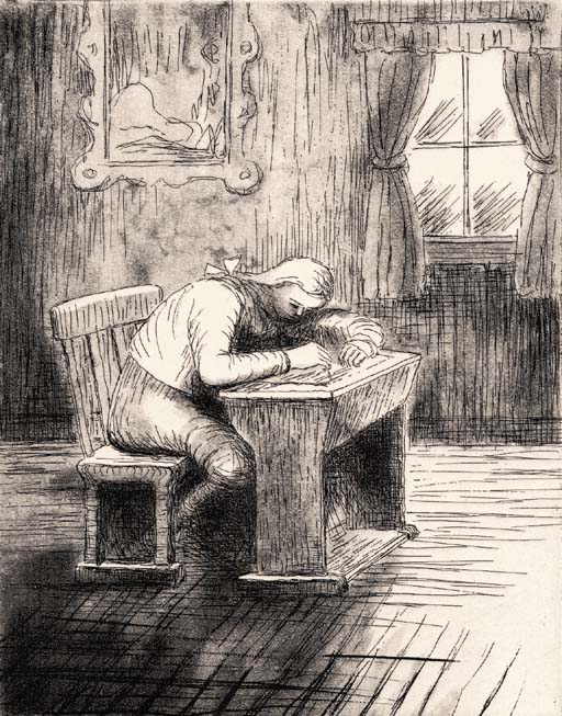 Girl doing Homework III 

