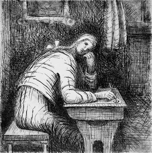 Girl doing Homework IV 
