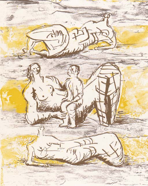 Reclining Figures and reclining Mother and Child 
