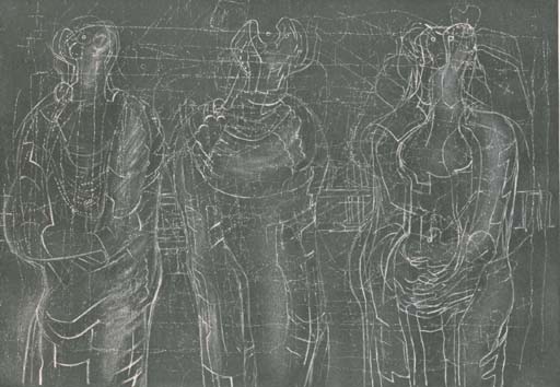 Three cloaked Figures II 
