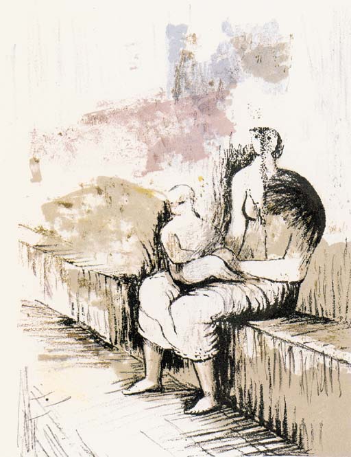 Seated Mother and Child 
