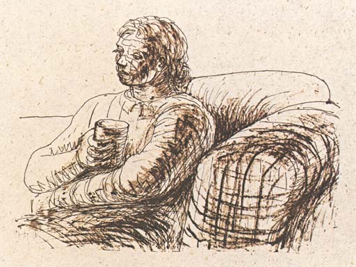 Seated Figure holding Glass 
