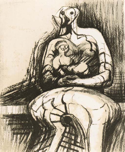 Seated Mother and Child 
