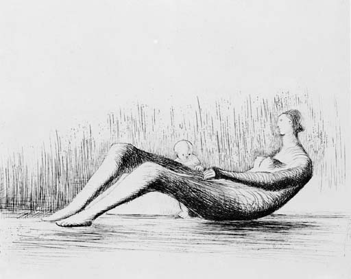Reclining Mother and Child I - Profile 
