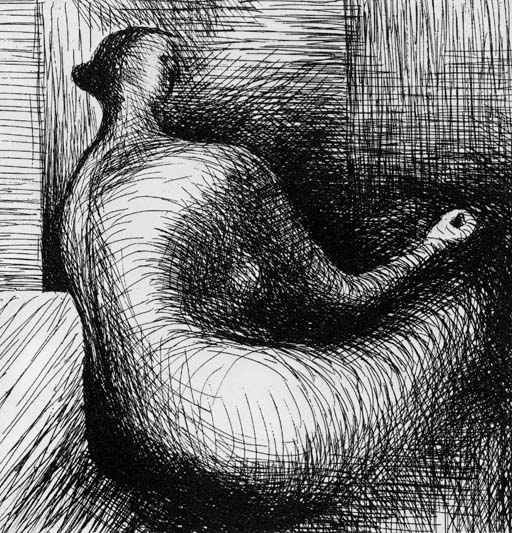 Seated Figure with architectural Background 
