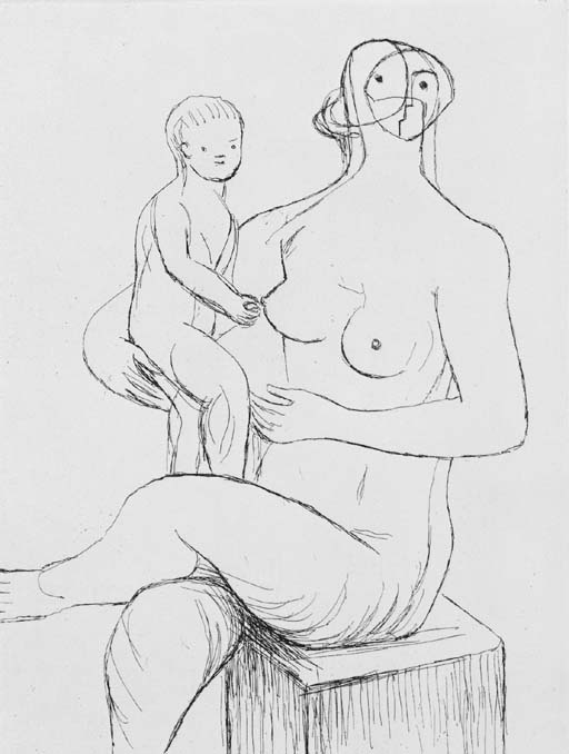 Seated Mother and Child 
