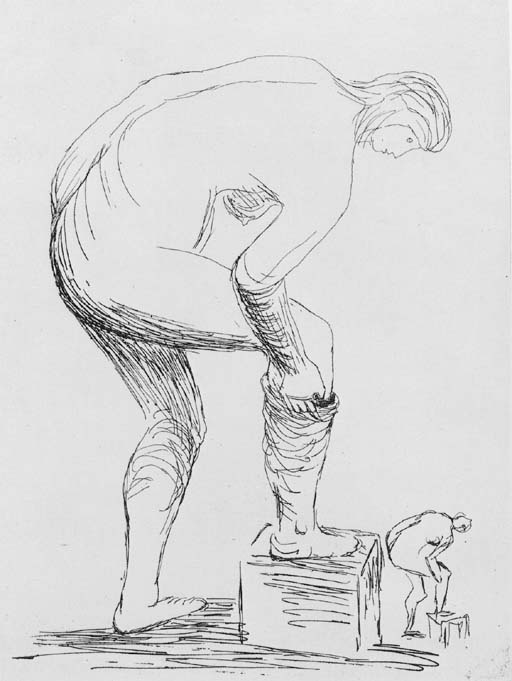 Woman putting on Stocking I; Woman putting on Stocking II 
