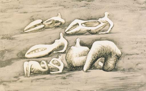 Five reclining Figures 
