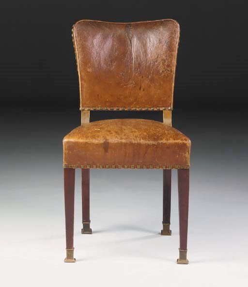 A Mahogany and Leather Side Chair