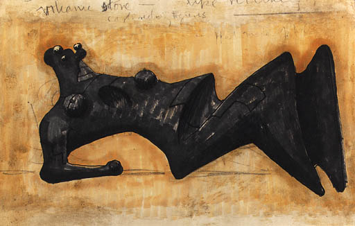 Head (recto); Reclining Figure (verso) 
