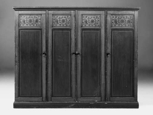 A Victorian Yellow And Black Painted Pine Wardrobe Christie S