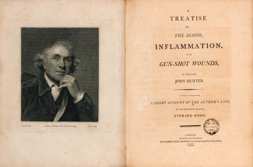 Hunter, john (1728-1793). a treatise on the blood, inflammation, and
