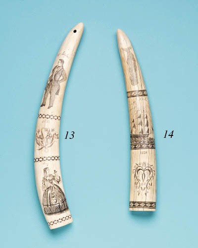 A Scrimshaw Walrus Tusk** , ANONYMOUS, AMERICAN, 19TH CENTURY | Christie's