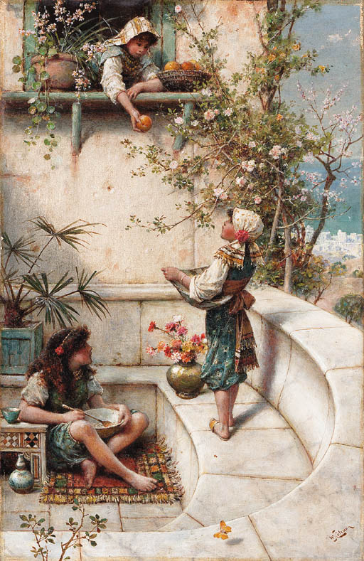Hermann Kaulbach (German, 1846-1909) , Sitting for a meal | Christie's