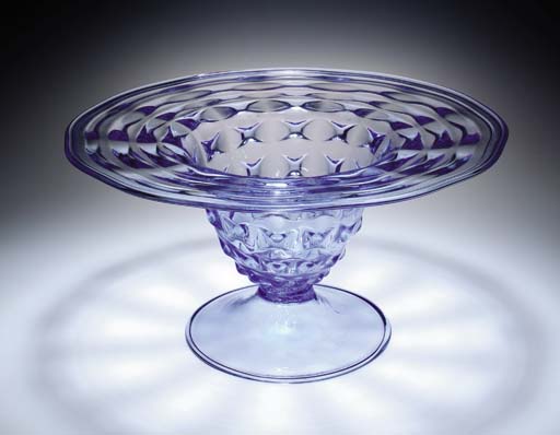 AN APPLIED GLASS COMPOTE , NAPOLEONE MARTINUZZI FOR VENINI ...