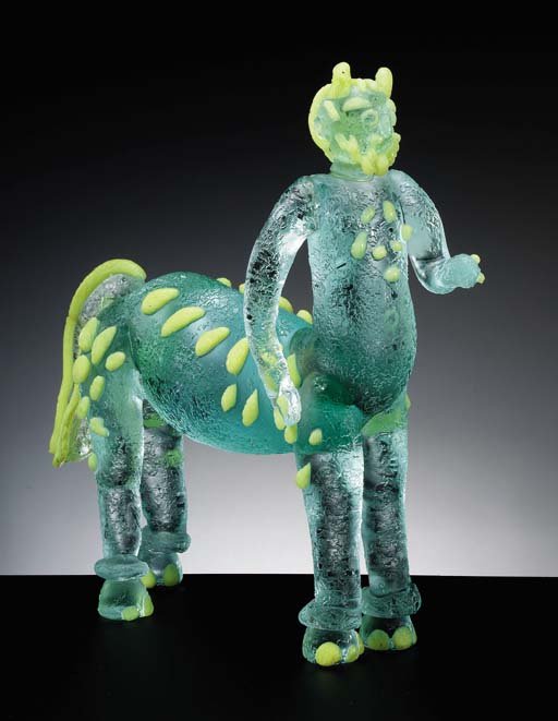 A FINE 'ZANIFIRICO' APPLIED GLASS BIRD , DINO MARTENS FOR