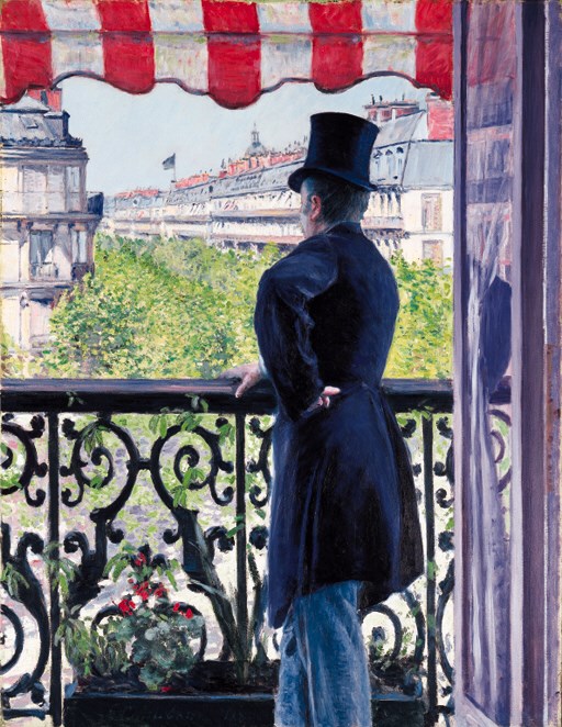 Gustave Caillebotte (1848-1893), LHomme au balcon, boulevard Haussmann, 1880. 45⅞ x 35⅛  in (116.5 x 89.5 cm). Sold for $14,306,000 on 8 May 2000 at Christie's in New York