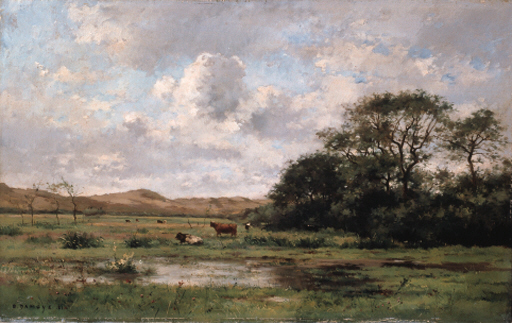 Théodore Rousseau (French, 1812-1867) , Sunset over the Plain of