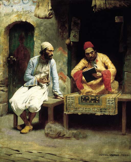Charles Landelle (French, 1812-1908) , Algérienne jouant de la