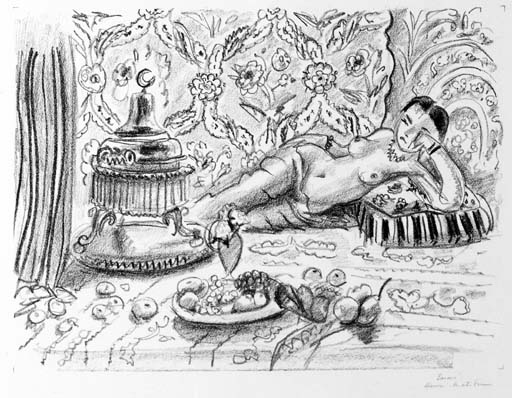 Odalisque, brasero et coupe de fruits (D. 504) 
