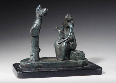 Mother and Child with Tree Trunk 
