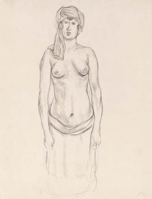 Jeune fille debout au turban 
