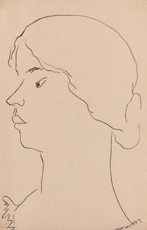 Tête de femme en profil 

