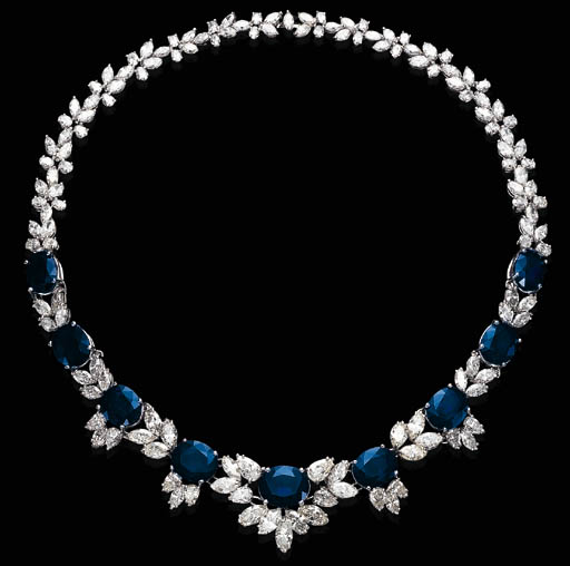 sapphire diamond necklace